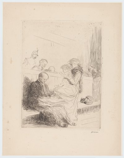 Mahkemede müvekkilleri ile avukat by Jean Louis Forain (signed by artist)