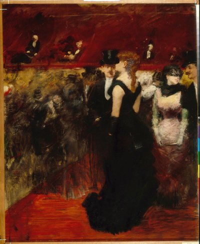 ""Bal a l'opera de Paris"" (Paris Operasında Balo) Tablo Jean-Louis (Jean Louis) Forain (1852-1931) - Tuval üzerine yağlıboya Dim 74x61 cm Devlet A Puşkin Güzel Sanatlar Müzesi, Moskova by Jean Louis Forain