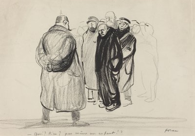 eli boş. Zeplin Mürettebatı, muhtemelen 1915. by Jean Louis Forain
