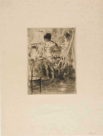 Giyinme Odalarında Dansçılar by Jean Louis Forain