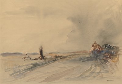 Yıkılmış Arazi recto, Peyzajdaki Figürler verso, c. 1919. by Jean Louis Forain
