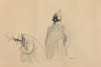 Prusyalı Asker ve Siviller by Jean Louis Forain