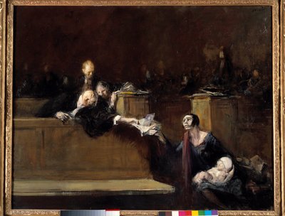 Mahkeme sahnesi Jean Louis Forain (1852-1931) tarafından tablo 20. yüzyıl Güneşi. 0.73x0.92 m Paris, Louvre Müzesi by Jean Louis Forain