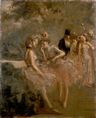 Bir Tiyatronun Kanatlarında Sahne, c1870-1900 by Jean Louis Forain