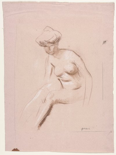 Oturmuş Çıplak by Jean Louis Forain