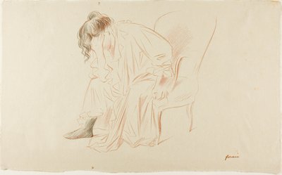 Oturan Kadın, Başı Sağ Elinde by Jean Louis Forain