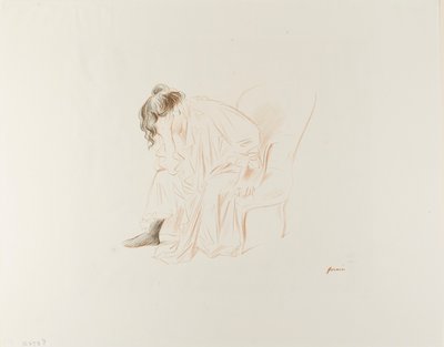 Oturan Kadın, Başı Sağ Elinde by Jean Louis Forain