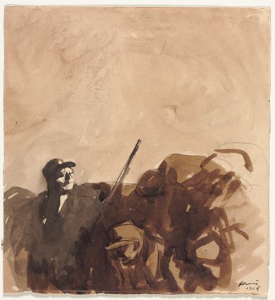 Siperdeki Asker (rekto) by Jean Louis Forain