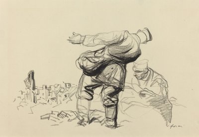 The Empire Destroys, The Republic Pays, muhtemelen 1918. by Jean Louis Forain