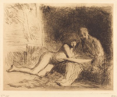 Modelin Dinlenmesi (dördüncü plaka) by Jean Louis Forain