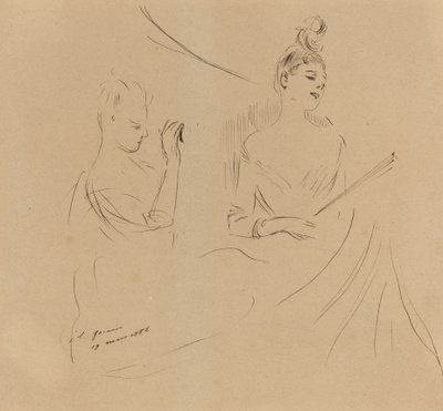 Bir Mahzende İki Hanım, 1886. by Jean Louis Forain