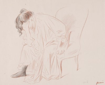 Kadın Oturmuş. by Jean Louis Forain