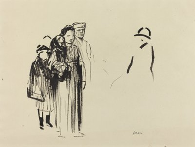 Alman Askerli Kadın ve İki Çocuk, c. 19141919. by Jean Louis Forain