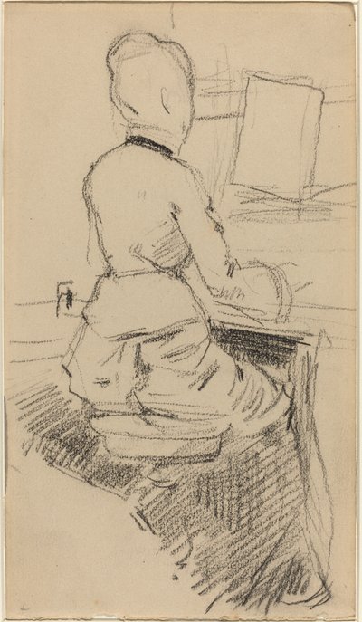 Piyanoda Oturan Genç Kadın [rekto], c. 1890. by Jean Louis Forain