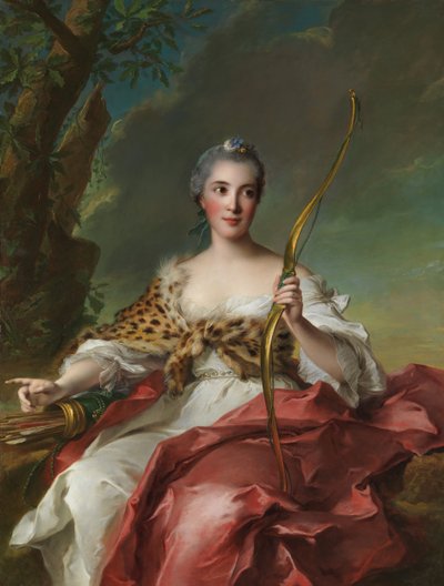 Madam Bergeret de Frouville, Diana rolünde, 1756. by Jean Marc Nattier