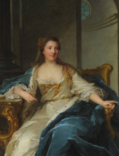 Hesse-Rheinfels-Rotenburg 1714-1741 Prenses Caroline portresi, 18. yüzyılın ilk yarısı. by Jean Marc Nattier