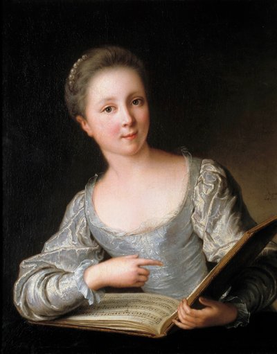 Genç bir kadının portresi Genç kadın bir nota okur - Tablo Jean Marc (Jean-Marc) Nattier (1685-1766) 1719 Soluk 0,74 x 0,60 m by Jean Marc Nattier