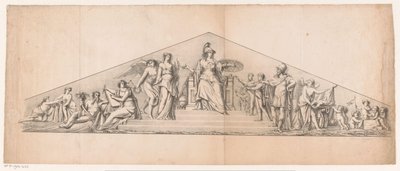 Enthroned Minerva ile timpan by Jean Matthieu Kierdorff