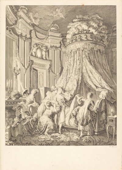 gelinin yatağı by Jean Michel Moreau after Pierre Antoine Baudouin