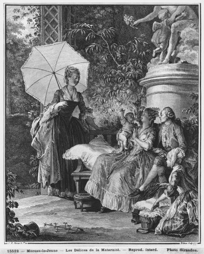 Isidore Stanislas Helman (1749-1809) 1776 tarafından kazınmış anneliğin zevkleri by Jean Michel the Younger Moreau