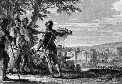 Kral Louis III (863-882) ve Carloman II (867-884) Viyana şehrini kuşatıyor, 883. Jean Michel Moreau