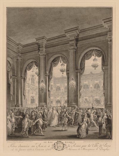 Hôtel de Ville'de Maskeli Balo, 23 Ocak 1782 by Jean Michel the Younger Moreau