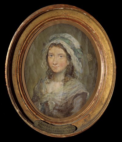 Charlotte Corday'in Portresi (1768-1793) Moreau Le Jeune (1741-1814) 1793 tarafından tablo. by Jean Michel the Younger Moreau