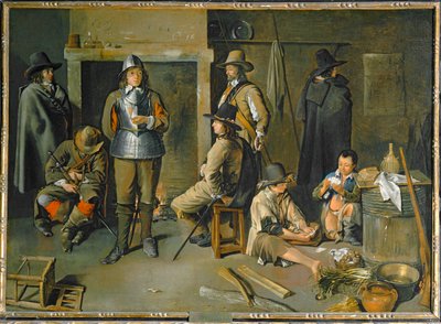 Bir handa dinlenen askerler - Soldats au repos dans une auberge ... by Jean Michelin