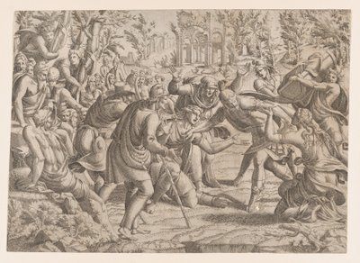 Çobanların Truva Kampına Getirdiği Hain Sinon, 1535-55. by Jean Mignon