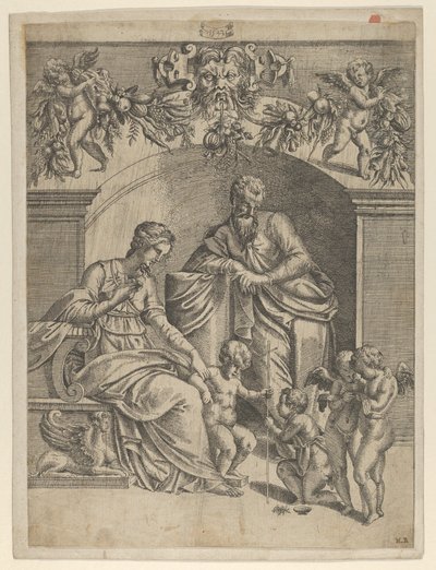 John tarafından tapılan Bebek İsa ile Bakire, 1543. by Jean Mignon
