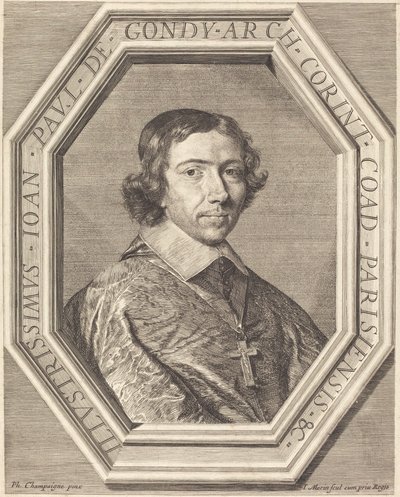 Jean François Paul de Gondy by Jean Morin after Philippe de Champaigne