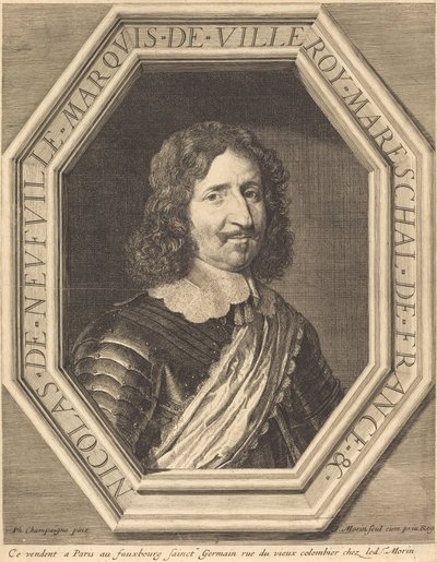 Nicholas de Neufville, Marki de Villeroy by Jean Morin after Philippe de Champaigne