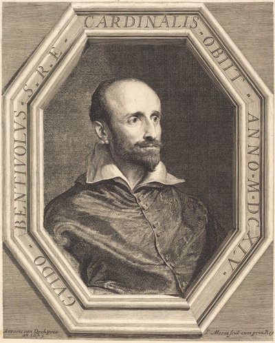 Kardinal Guido Bentivoglio by Jean Morin, after Sir Anthony van Dyck