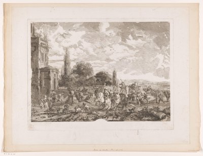 Bir ev için yola çıkan av partisi Partie de Chasse le Vol dökün Philips Wouwerman