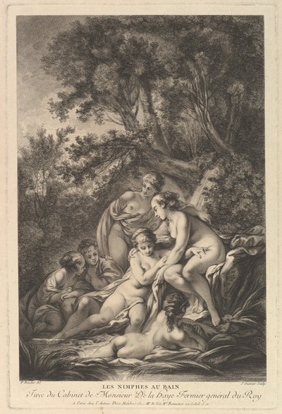 Les Nimphes au Bain Banyodaki Periler, 18. yüzyıl. by Jean Ouvrier