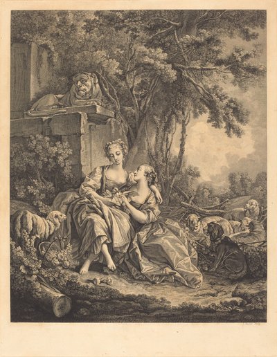 iki sırdaş by Jean Ouvrier after François Boucher