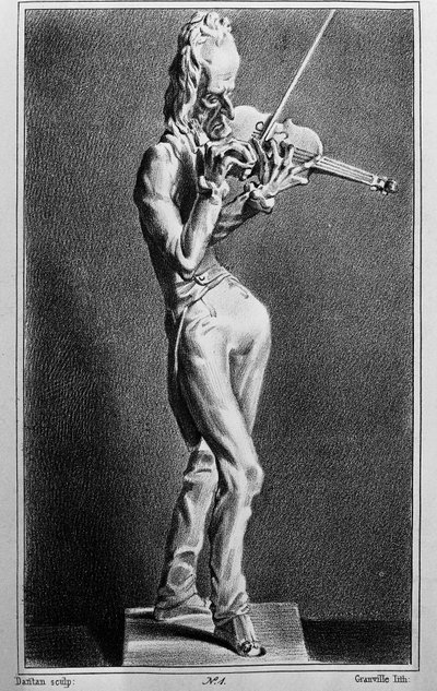 Niccolo Paganini (1782-1840), İtalyan kemancı ve besteci. Genç Jean Pierre Dantan
