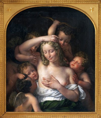Peri ve Aşk. Jean Pierre Granger (1779-1840), ahşap üzerine yağlı boya, 96,5 x82 cm by Jean Pierre Granger