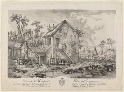 çiftlik avlusu by Jean Pierre Louis Laurent Hoüel after François Boucher