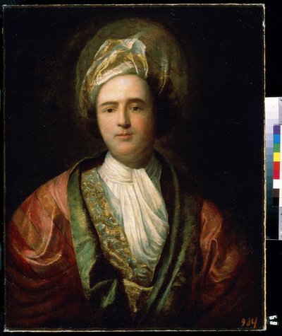 ""Doğulu sahne kostümlü bir oyuncunun portresi" (Bir oyuncunun portresi) Sarık takıyor. Jean Ranc (1674-1735) tarafından yapılan boyama 18. yüzyıl Mikhail Kroshitsky Sanat Müzesi, Sivastopol (Sivastopol) Ukrayna by Jean Ranc