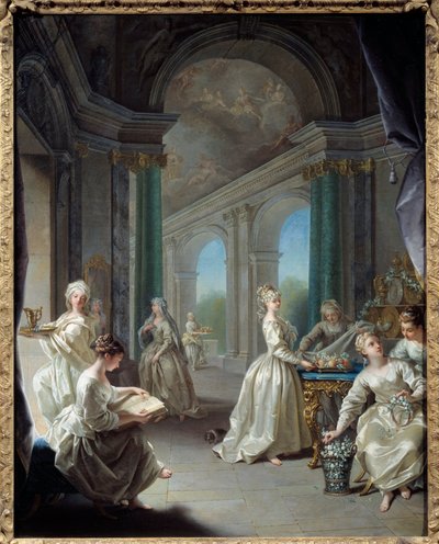 Modern bakireler. Jean Raoux'nun (1677 - 1734) tablosu by Jean Raoux