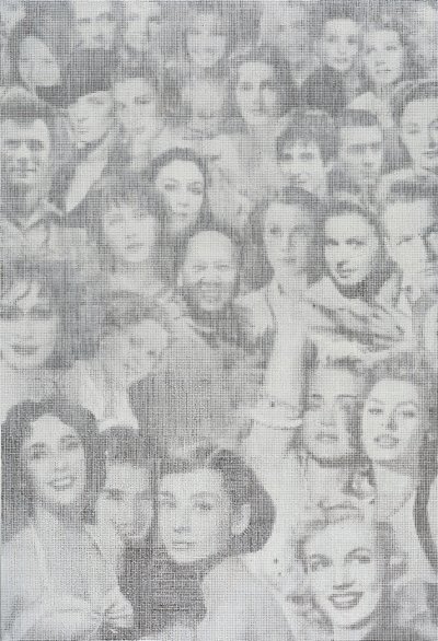 Çiftçiler tarafından çevrili bir koyun sürüsü ile bir bataklıkta araba by Jean Robert Ango