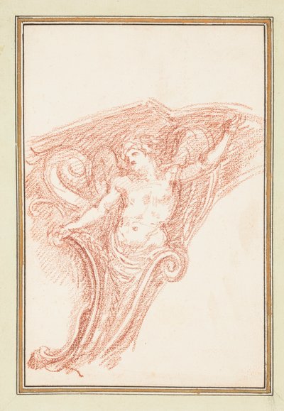 Kısmen çıplak erkek figürlü köşe detayı by Jean Robert Ango
