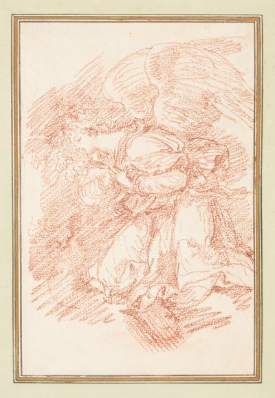 Diz çökmüş kanatlı figür by Jean Robert Ango