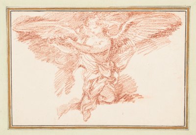 Bir taç tutan diz çökmüş kanatlı figür by Jean Robert Ango