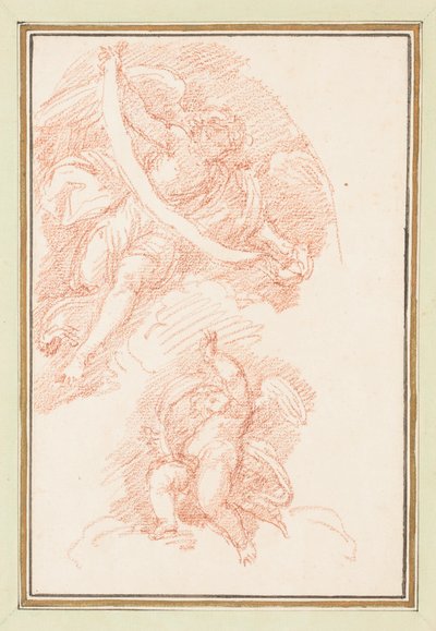 Putto ile kanatlı figür tutma kayışı by Jean Robert Ango