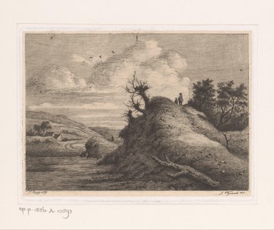 Bir kumul manzarasında yürüyüşçüler by Jean Théodore Joseph Linnig