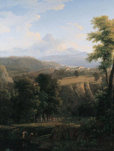 Geniş bir arazide tören alayı by Jean Victor Bertin