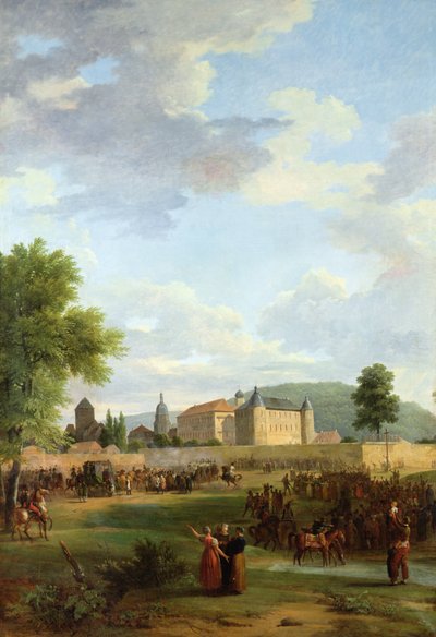 Napolyon, Ettlingen'de Baden Büyük Dükü Charles Frederick tarafından karşılandı by Jean Victor Bertin