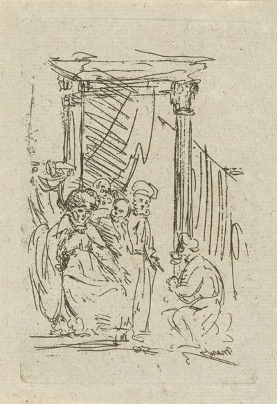 Bir hükümdarın önünde diz çöken adam by Jean Zacherie Mazel